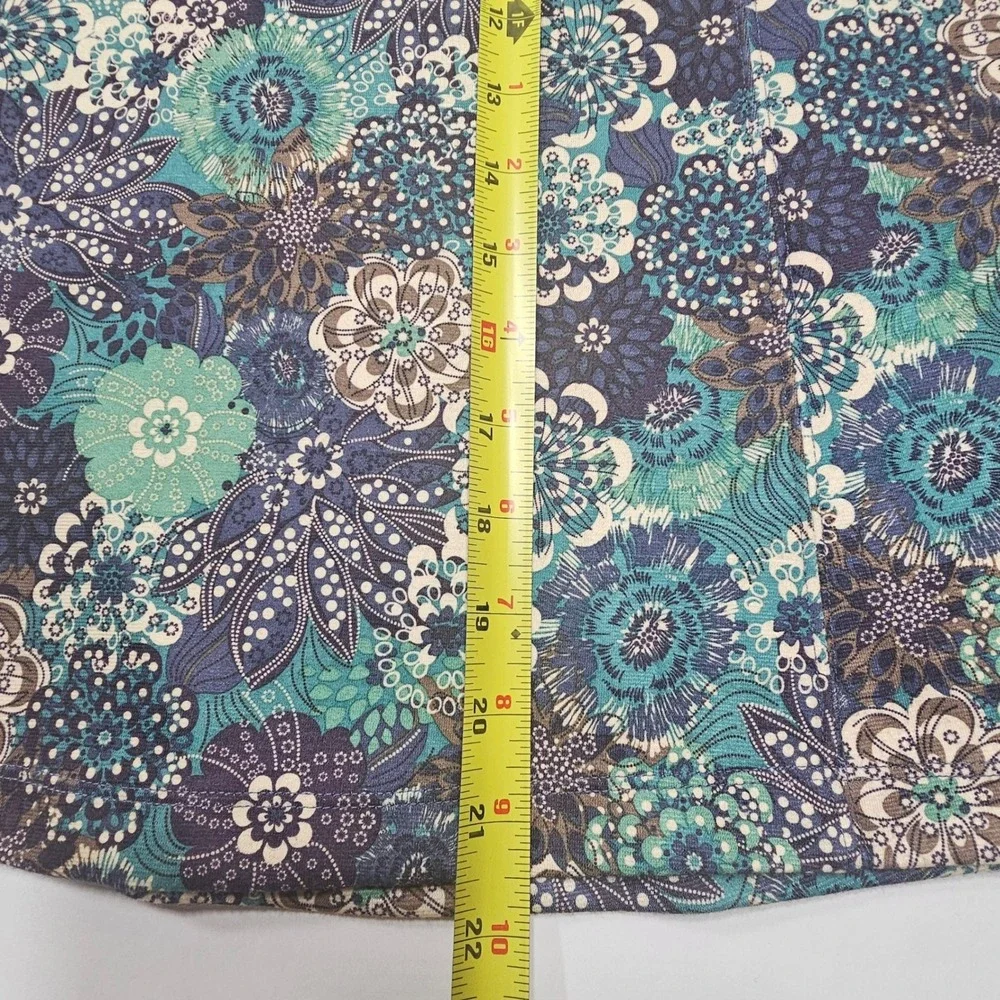 REI Womens Blue Green Floral Active Hiking Skirt Size M Zipper‎ Pocket Stretch